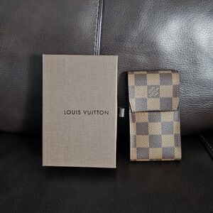 Authentic LOUIS VUITTON Damier Ebene Cigarette Case with Box